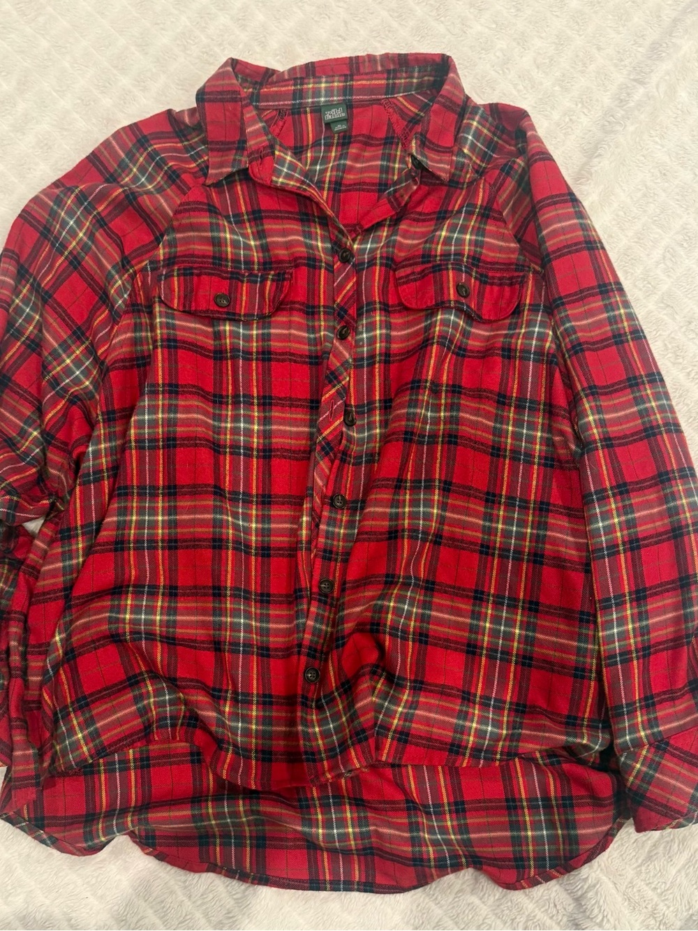 wild fable Red and Green Plaid Flannel Shirt